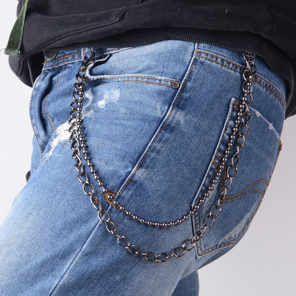4 Colors Punk Rock Men's Dancer Biker Jewelry Metal Trousers Pants Keychain Key Chains Hip Hop Unisex Wallet Belt Fashion | Украшения и