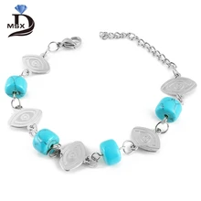 Модные женские мужские браслеты из нержавеющей стали браслет из бисера Роскошная Свадебная церемония женский ювелирный подарок