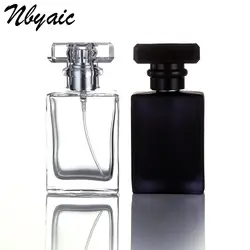 Nbyaic шт. 1 шт. розничная продажа 30 мл квадратный духи спрей стекло бутылка с пульверизатором многоразовые бутылки черный и прозрачный