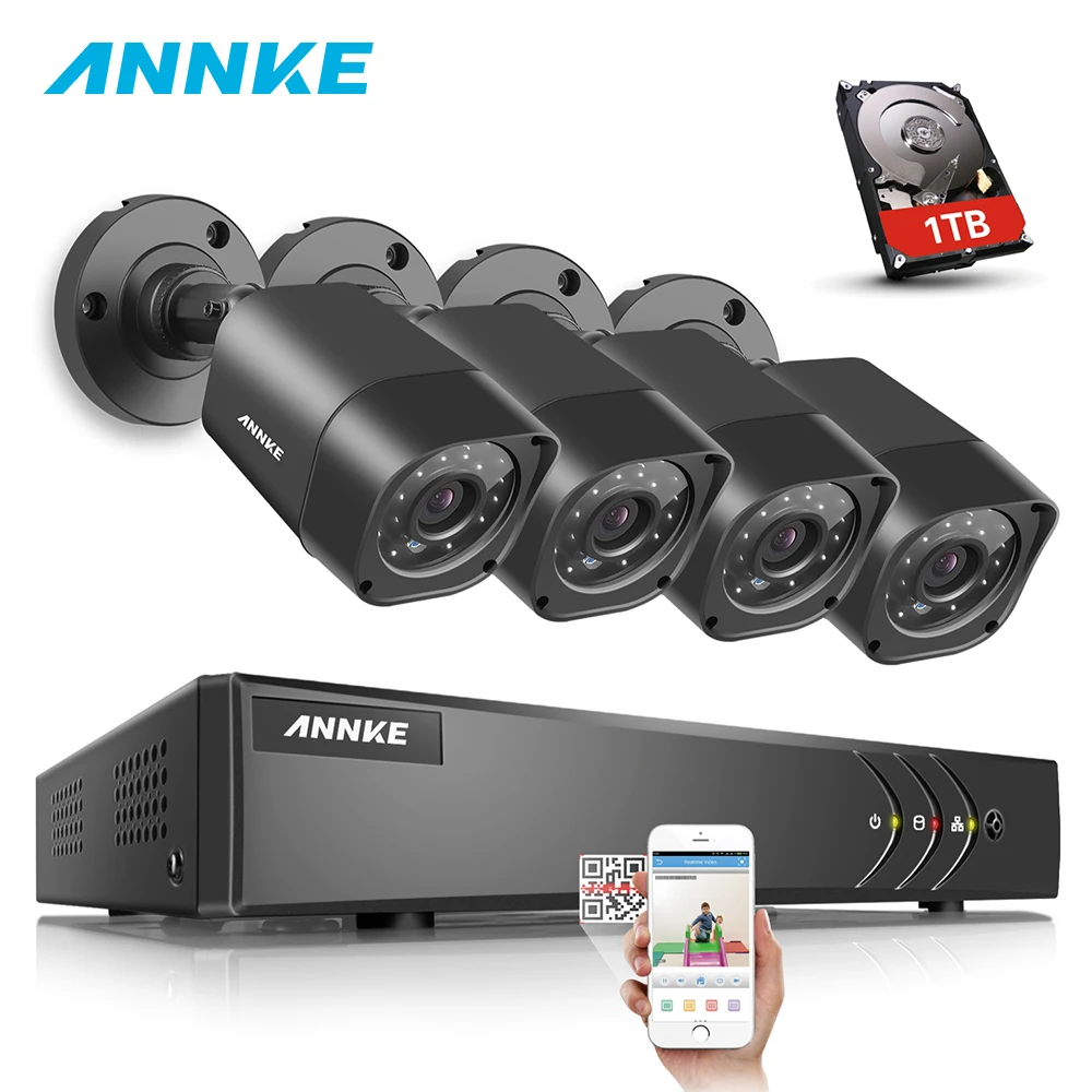 ANNKE 1080N 8CH 720 P камеры видеонаблюдения Системы HD 4 шт. DVR 1MP 1200TVL система TVI