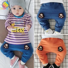 Lemonmiyu/детские длинные штаны для мальчиков и девочек, повседневные хлопковые осенние штаны года для малышей повседневные штаны-шаровары для новорожденных От 0 до 3 лет