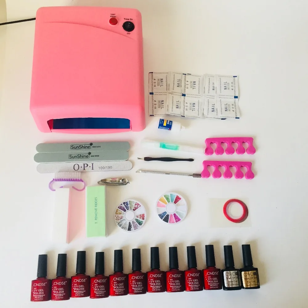 Lamp For Nails Kit Any 10 Colors base Top Set Nail Gel Nail Tools Nail 