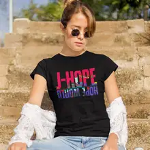 Футболка с надписью «Hope World» J-hope-Hope World, хлопковая фиолетовая женская футболка, простая графическая женская футболка с коротким рукавом и круглым вырезом