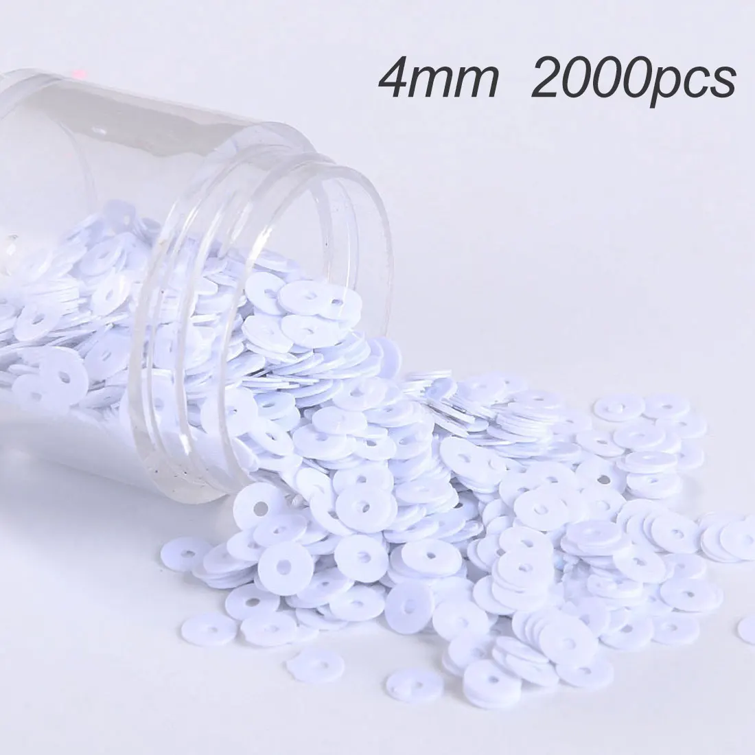 2000Pcs(10g) 4mm Matting Sequin PVC Flat Round Dull Polish Sequins Paillettes Sewing Wedding Craft Women Garments Accessories - Цвет: Bleaching