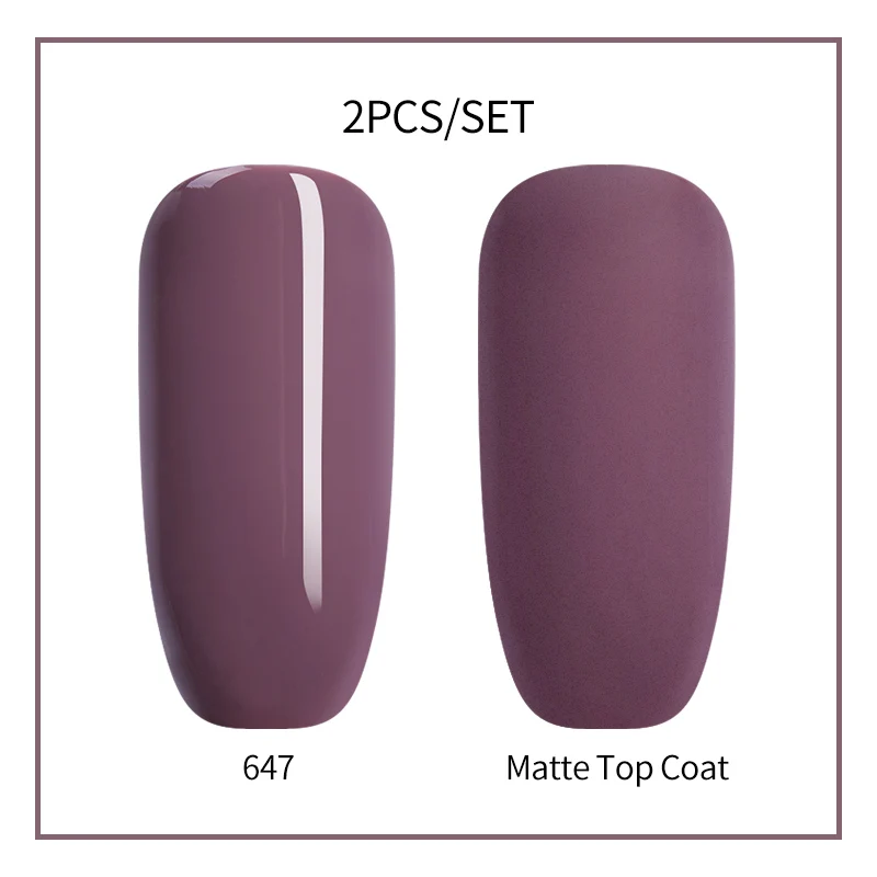 UR SUGAR 2 шт./лот Matte Top Coat гель лак для ногтей Набор DIY матовый эффект полу постоянный замочить от УФ-светодио дный ногтей гель Лаки Наборы - Цвет: 2pcs set 647