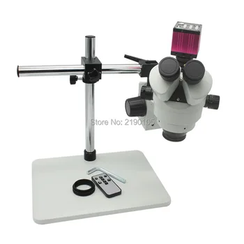

Trinocular Stereo Microscope 7X-45X Continuous Zoom Magnification+14MP Industrial Microscope HDMI USB Camera+Rotating Bracket