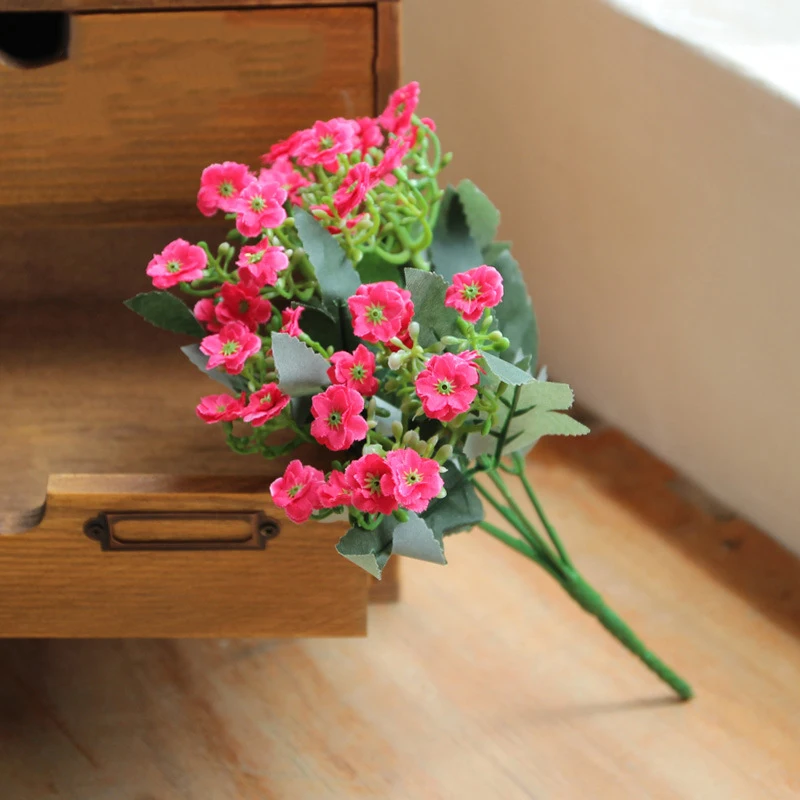 2017 6PCS Fashion 5 Heads Hot Pink Ornaments New Style Flowers