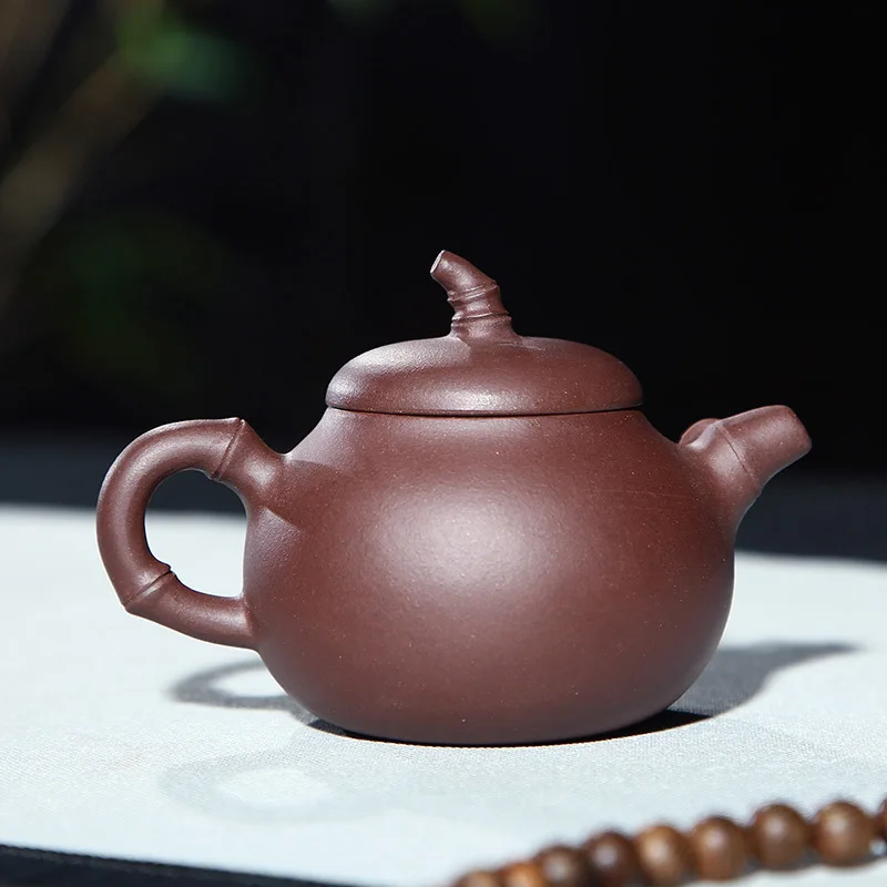 Teaware дождь песок завод первый-ручной источник из фиолетовой глины соединитель в виде бамбука Баклажан раздел ручной фиолетовый; песок горшок