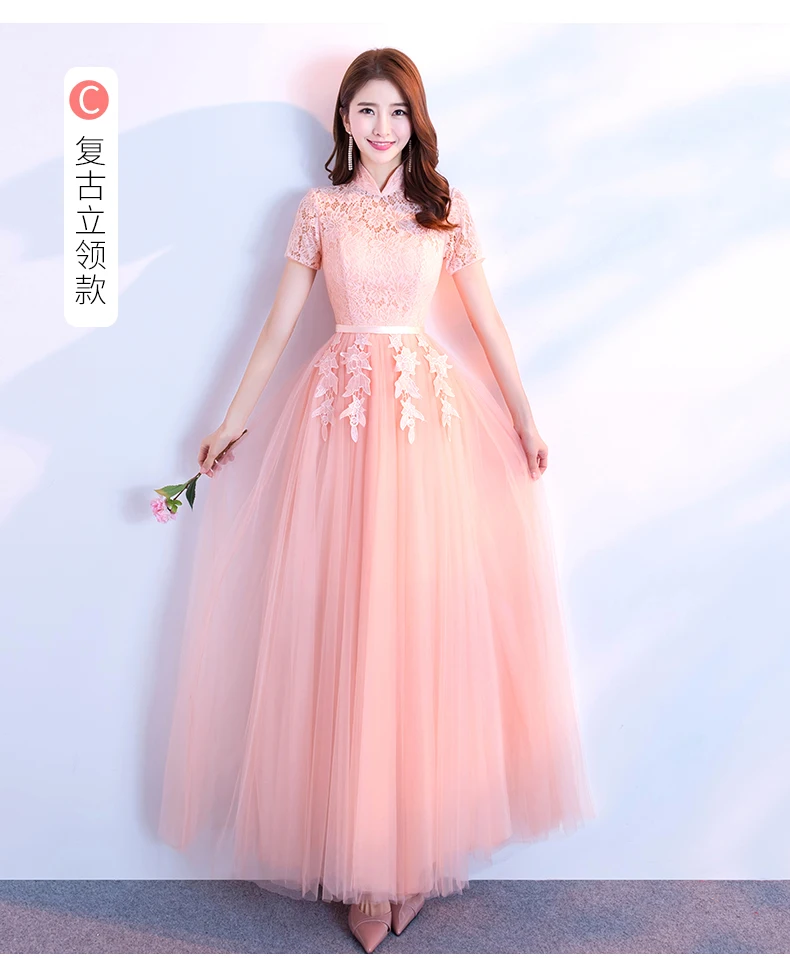 JYX88# красные длинные платья подружки невесты на шнуровке, Розовый Серый, весна-лето, женское платье для свадебной вечеринки, выпускного вечера