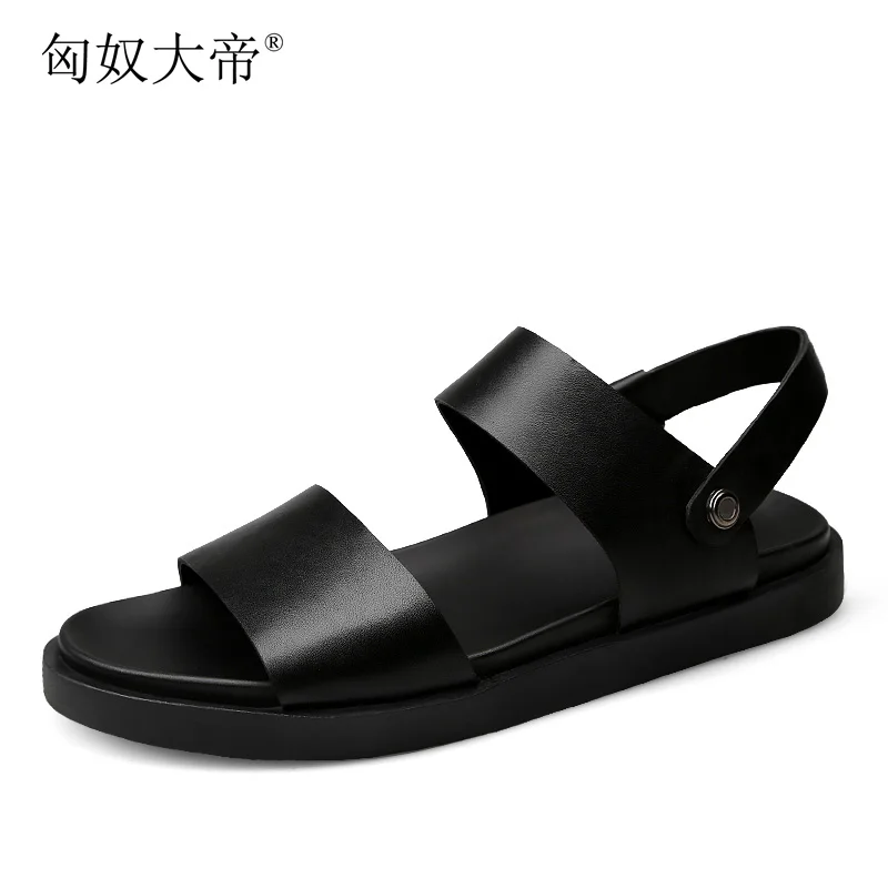 

Men sandals Slippers Summer Shoes Beach flip flops Men's 100% Genuine Leather New Famous Brand Casual Shoes