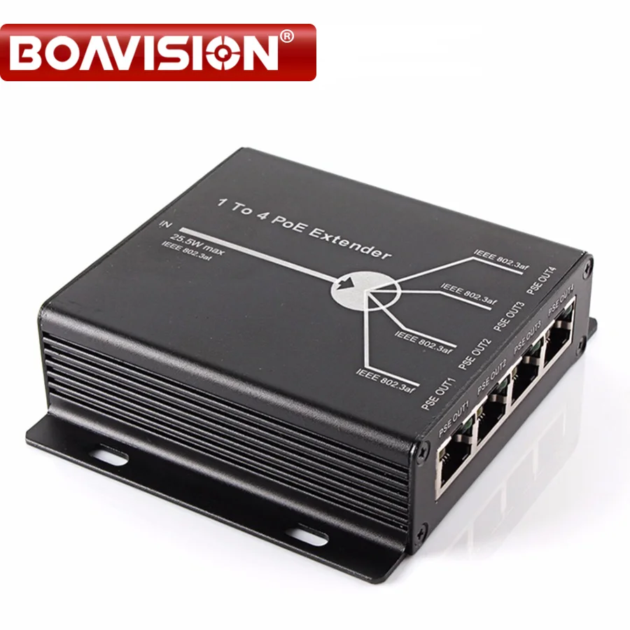 Nuevo Mini 10/100 M 4 puertos POE Extender 25,5 W-Extender 120 metros IEEE802.3af POE dispositivos de red plug-and-Play - 1