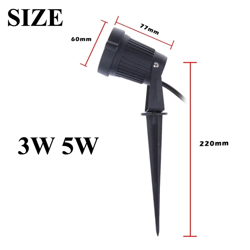 Уличный садовый ландшафтный светильник 3 Вт 5 светодиодный для газона DC12V COB