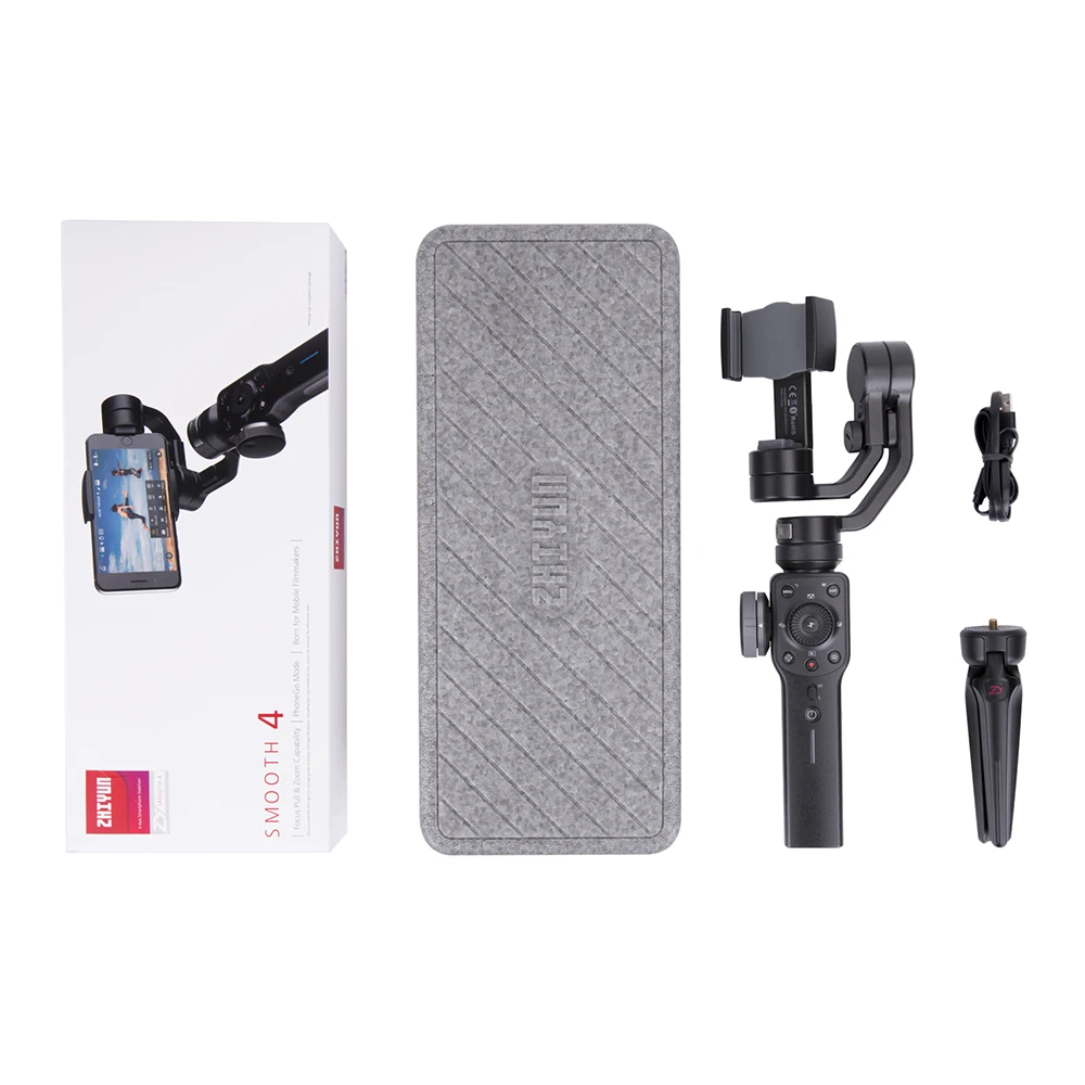 ZHIYUN Smooth 4 Мобильный шарнирный стабилизатор с 3 Осями для слежения за объектом для телефонов на базе Android с Bluetooth iPhone samsung и экшн Камера Ручной Стабилизатор