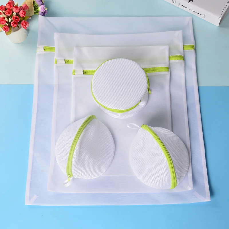 6pcs Washing Net Bags Set Durable Coarse Mesh Laundry Bag with Zipper for Clothes Underwear TB Sale