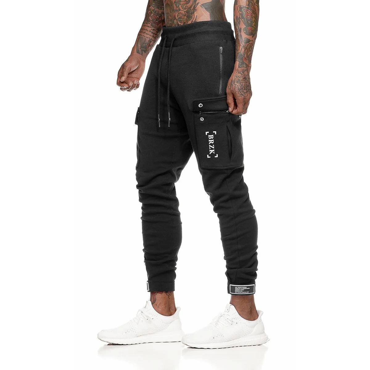 

Men's Stretch Jogger Pants with Zipper Pockets Men's Slim Fit Sweatpants Men's Fitness Trousers 2019 Spring