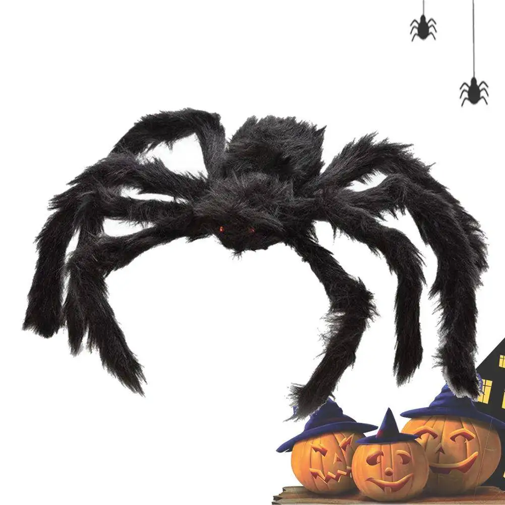 wholesale 300mm simulation Black Spider Funny Halloween Decoration