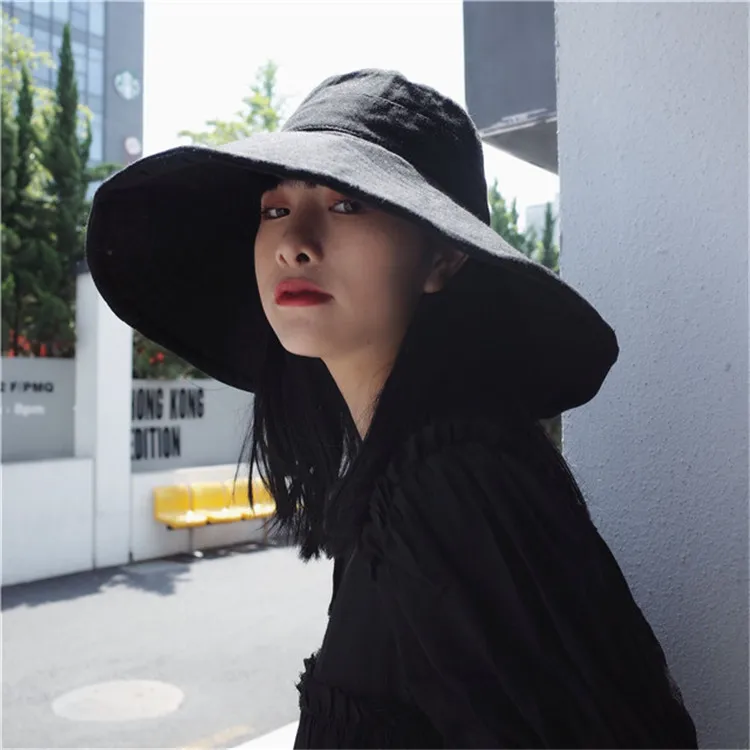 2018 New Japanese Solid Color Sun Hat Summer Travel Collapsible Sun Protection Beach Casual Sun Hat ACA96 (8)