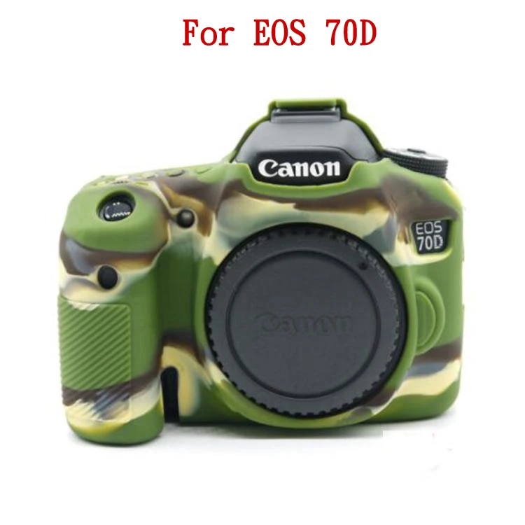 Силиконовый чехол для Canon EOS 6D 80D 77D 70D DSLR камера корпус 5D Mark IV 5D4 6D Mark II 200D 1300D 1500D мягкий протектор - Цвет: 70D Army Green