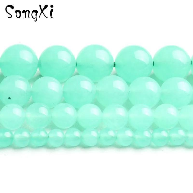 

Natural Stone Beads Dyed Chrysoprase DIY Bracelet Necklace Round Australian Jades For Jewelry Making Accessories 4/6/8/10mm 15''