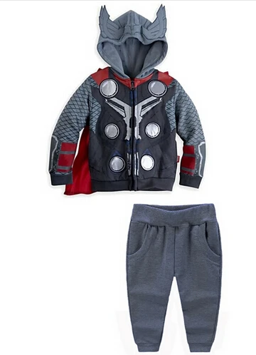 Розничная, детский комплект одежды для маленьких мальчиков, толстовка с капюшоном с изображением героя капитана+ штаны, детский спортивный костюм