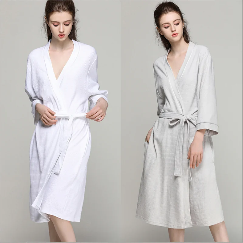 2019 Autumn Plus size Gown Dress Women 100 Cotton Robes Ladies Long