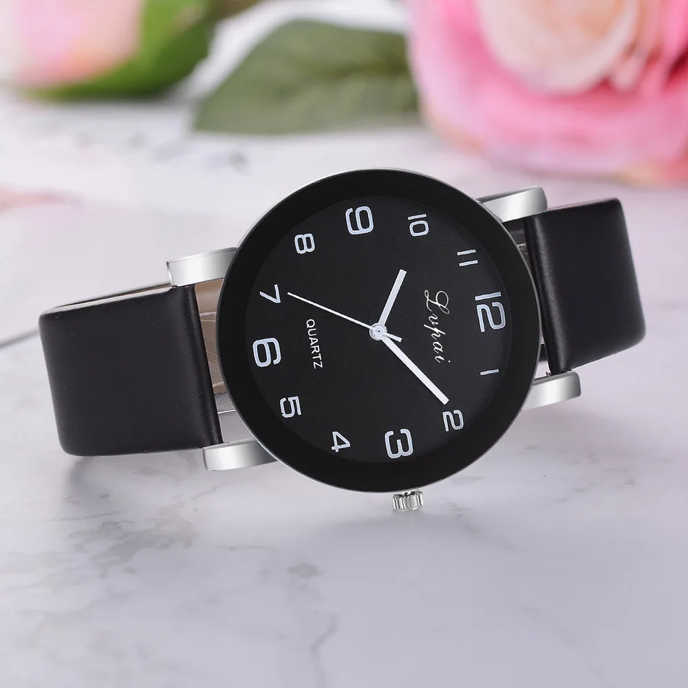 Лидер продаж модные женские часы повседневные с кожаным ремешком женские кварцевые наручные часы подарок часы круглые цифровые часы Zegarek Damski# W