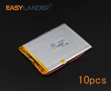 10pcs/Lot 3.7V 4000mAh Polymer Li-ion Battery For E-Book Power Bank PDA Portable DVD Consumer electronics safety lamp GPS 486789