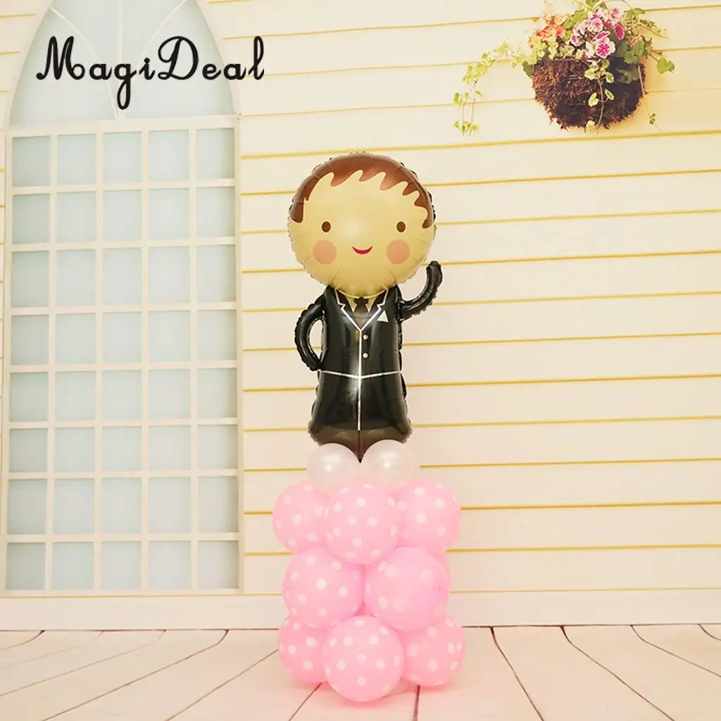 44pcs Bride Groom Balloon Column Base Stand and Pole Set Wedding Engagement Party Decor Photo Prop