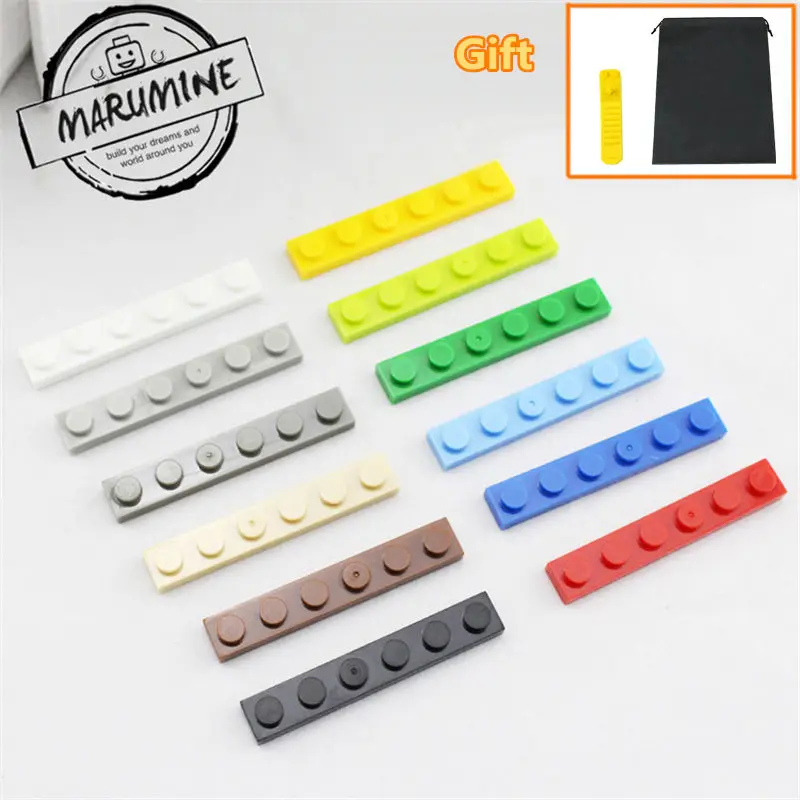 

MARUMINE 100PCS/Lot 1 x 6 Baseplate Building Blocks Bricks blocks Classic MOC Educational STEM Toys for Boys Girls