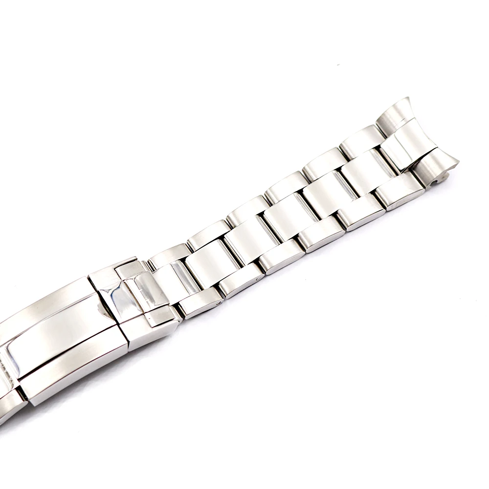 CARLYWET 20 21mm Silver Middle Polished 316L Solid Stainless Steel Watch Band Belt Strap Bracelets For Submariner GMT