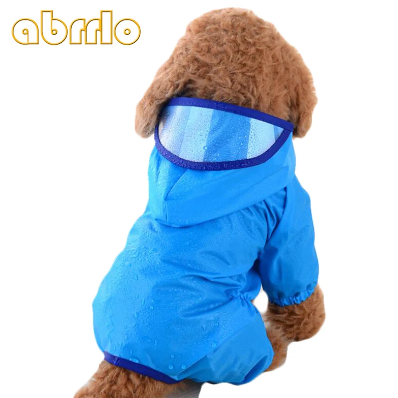 Abrrlo 6 Color Hooded Pet Dog Raincoats Waterproof Clothes For Small