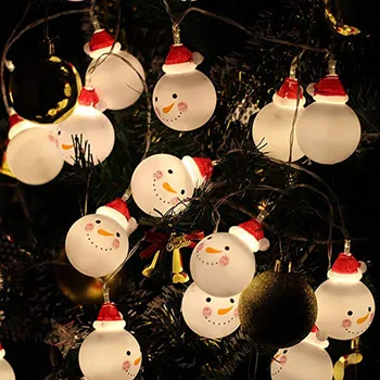

Christmas Lights, 16 Feet Christmas Lights Decoration Christmas Snowman Lights String with 30 Warm White Led Lights