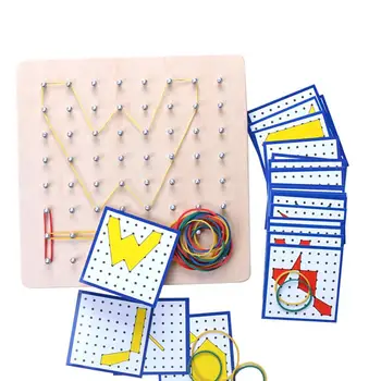 

Creative Baby Graphics Rubber Tie Nail Geoboard with Cards Math Learning Childhood Education Preschool Kids Toy