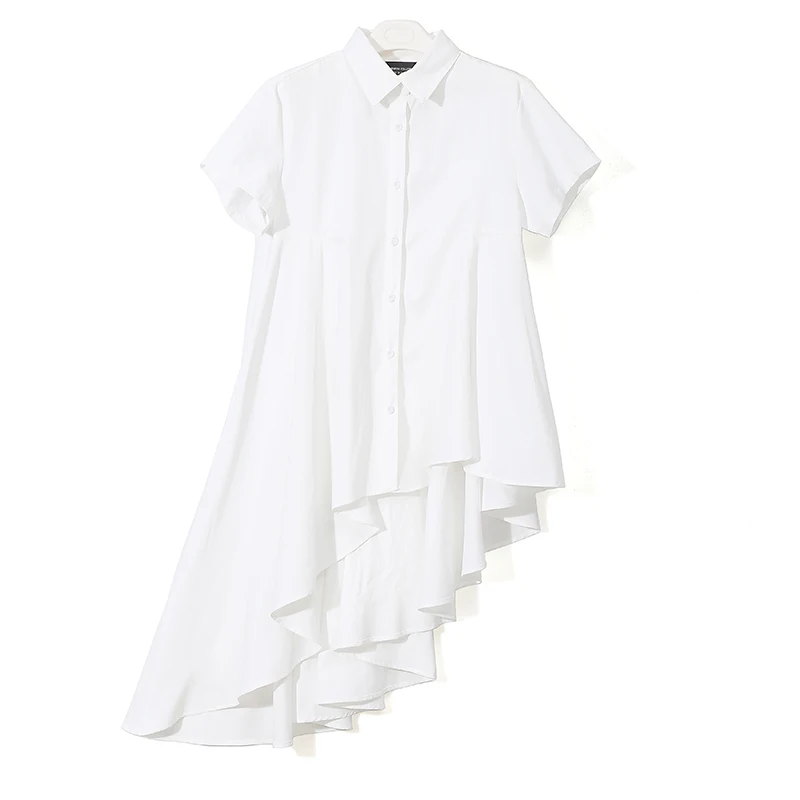 New Arrivals 2018 Korean Women Summer Tops Black Blouse Shirt Short Sleeve Long Back Girls Casual Blouses chemisier femme 3514