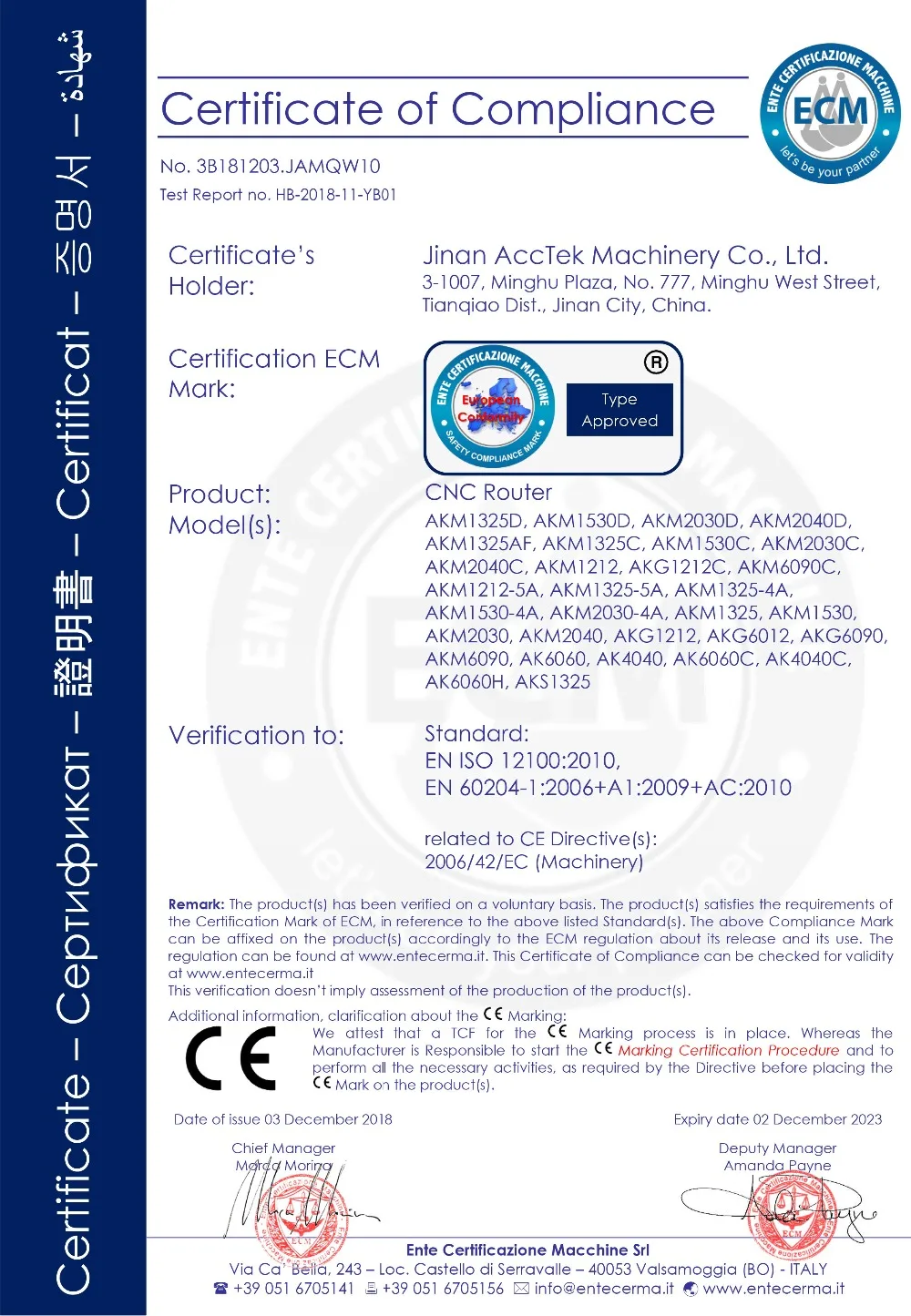 ACCTEK CE CNC