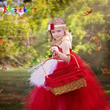 Flower Girl Dress Girls Ankle Length Red Color Ball Gown Kids Photography Pageant Wedding Birthday Party Dresses green little girls dresses ankle length satin tulle ball gown kids wedding party dresses flower girls dresses