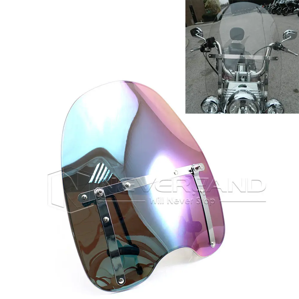 

Motorcycle Windshield Windscreen for Harley Sportster Dyna Glide Softail Road King 1970-2015 Smoke Clear Iridium Chrome D10