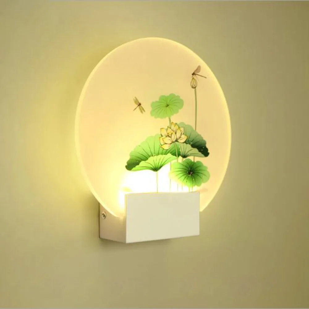 

LED Wall Lamp Vase Shape Bedside Light For Bathroom House Deer Horn Seabed Deer Dandelion Lotus Peony