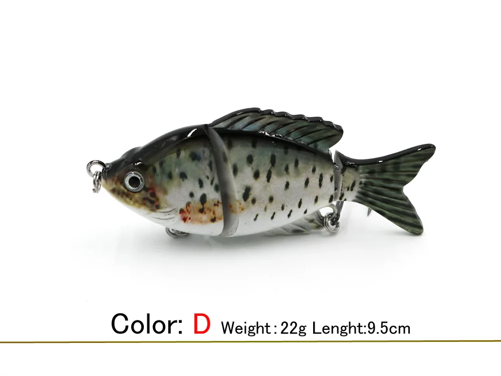 Lento de 3 Bait com 6 Wobblers Pesca Lifelike Fishing Lure 10 cm 22g Segmento Swimbait Crankbait Hard # Artificial Ganchos Tw301 17 Wobblers pesca Lifelike Fishing Lure 10 cm