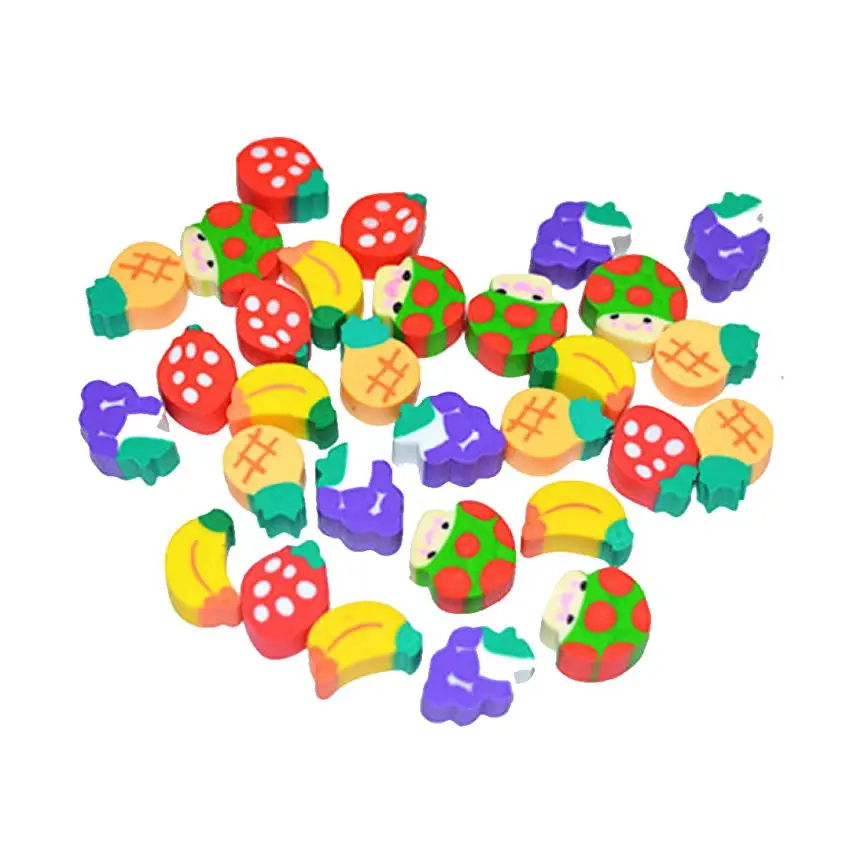 

10 PC Cute Fruit Cuisine Shape Rubber Eraser Student Learning Stationery For Child Creative Gift