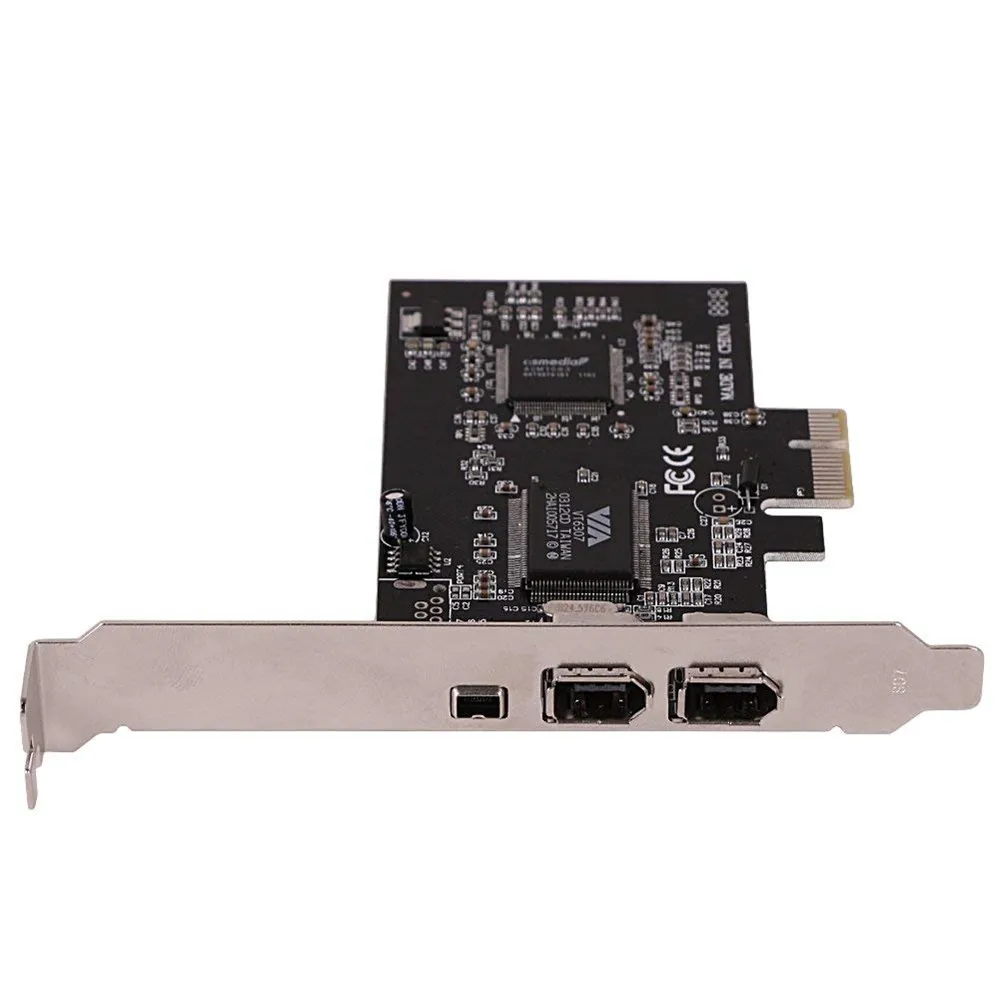 PCIe 3 порта 1394A Firewire Плата расширения PCI Express к IEEE 1394 контроллер адаптера 2x6 Pin и 1x4 Pin для настольных ПК