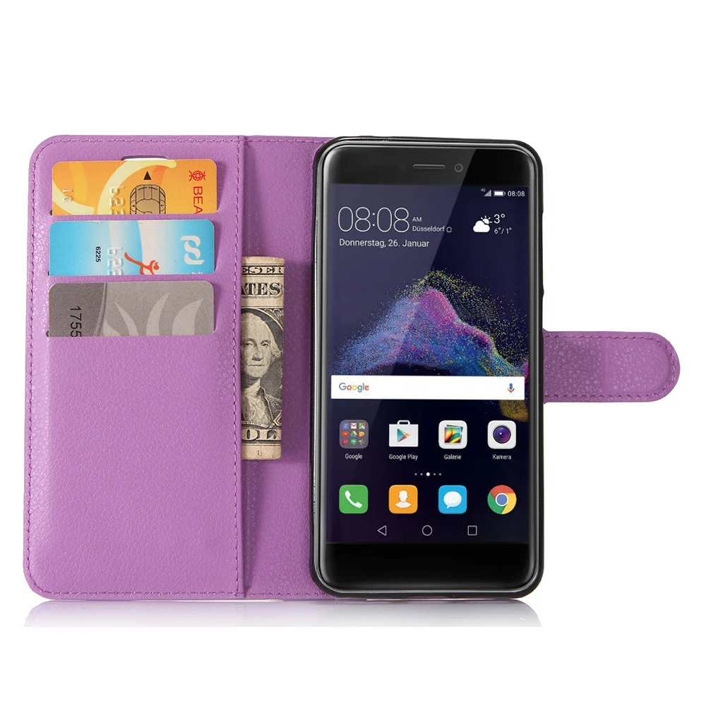 

Huawei P8 Lite 2017 Case 5.2 inch Litchi Texture Leather Case for Huawei Honor 8 Lite Flip Cover Case for Huawei P9 Lite 2017