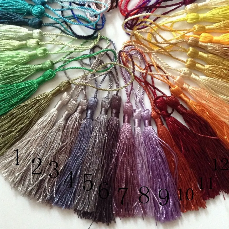 Разноцветные текстильные вискозные кисточки с линией 85x30 мм 50 шт., 53 цвета, заказ вы можете выбрать 5 цветов