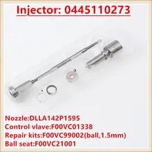 0445110273 injector overhaul kits de reparo bico DLLA142P1595 F00VC01338 para injeção de válvula 504088755