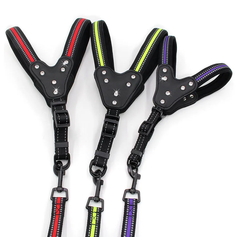 

Adjustable Soft Nylon Dog Harnesses Reflective Small Medium puppies collar Breast-band training walking Lead Leash for pet dogs