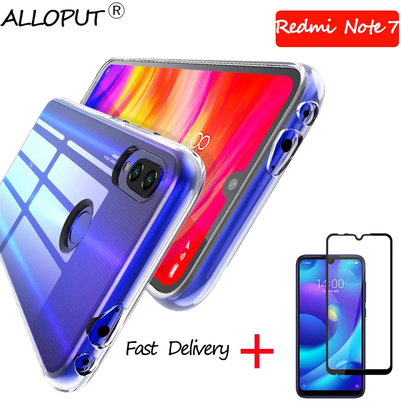 

2019 Transparent Clear Case Redmi Note 7 Soft Cover TPU Redmi Note 7 Pro Cases Silicone Case Redmi Note 7 Cover Tempered Glass