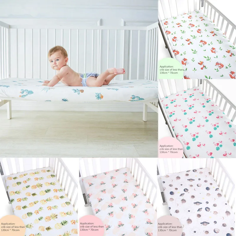 100% Cotton Crib Fitted Sheet Soft Baby Bed Mattress Cover Protector Cartoon Newborn Bedding For Cot Infant linens 130cm*70cm 100% Cotton Crib Fitted Sheet Soft Baby Bed Mattress Cover Protector Cartoon Newborn Bedding For Cot Infant linens 130cm*70cm