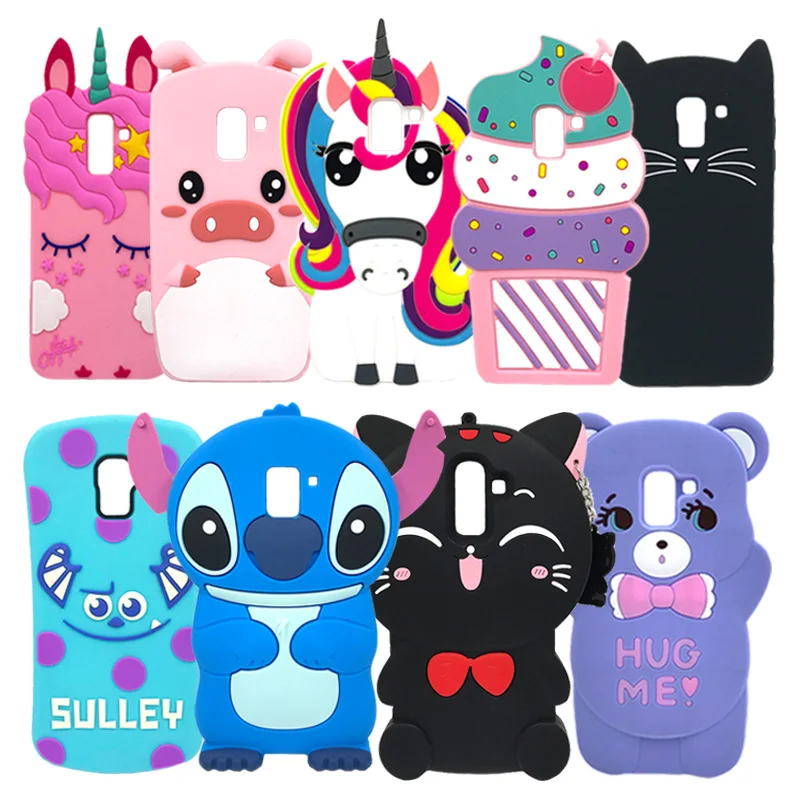 

For Samsung Galaxy J4 J6 Plus Prime Case Cute 3D Silicon Cat Stitch Cartoon Phone Back Cover Case For Samsung J4 J6 2018 J4+ J6+