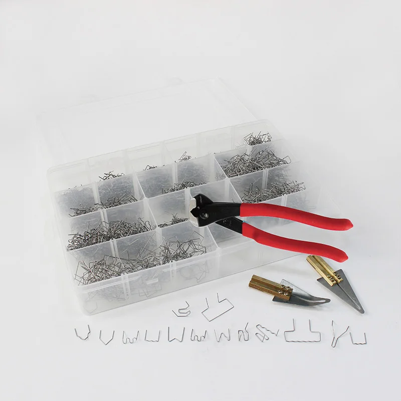 

Pack of 1400 U V M W Slot Z Pattern Standard Normal Hot Stapler Staples, with ironing tools, nail cutter (HS-017D)