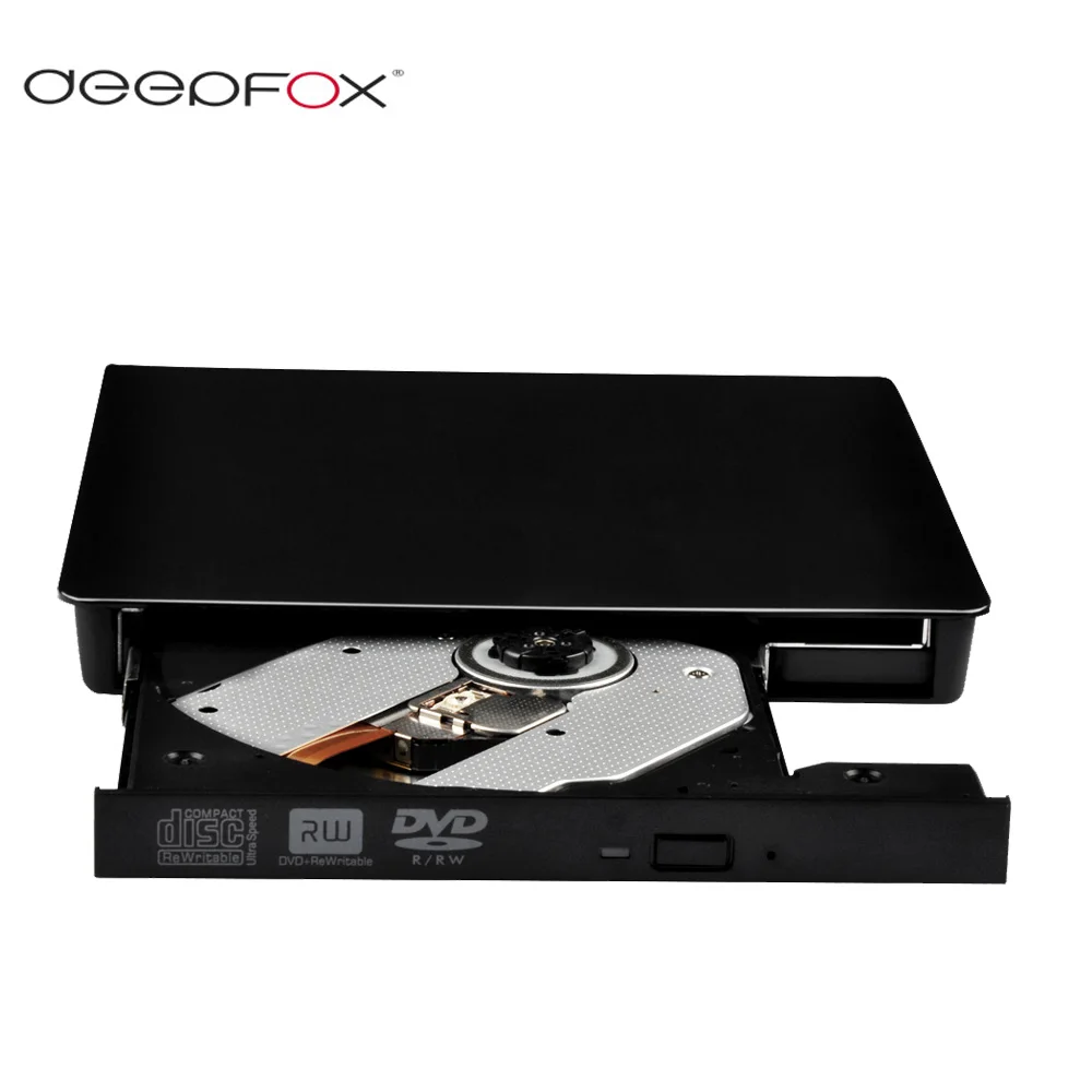 Deepfox внешний тонкий USB 2 0 DVD RW/CD RW записывающее устройство CD ROM писатель оптический